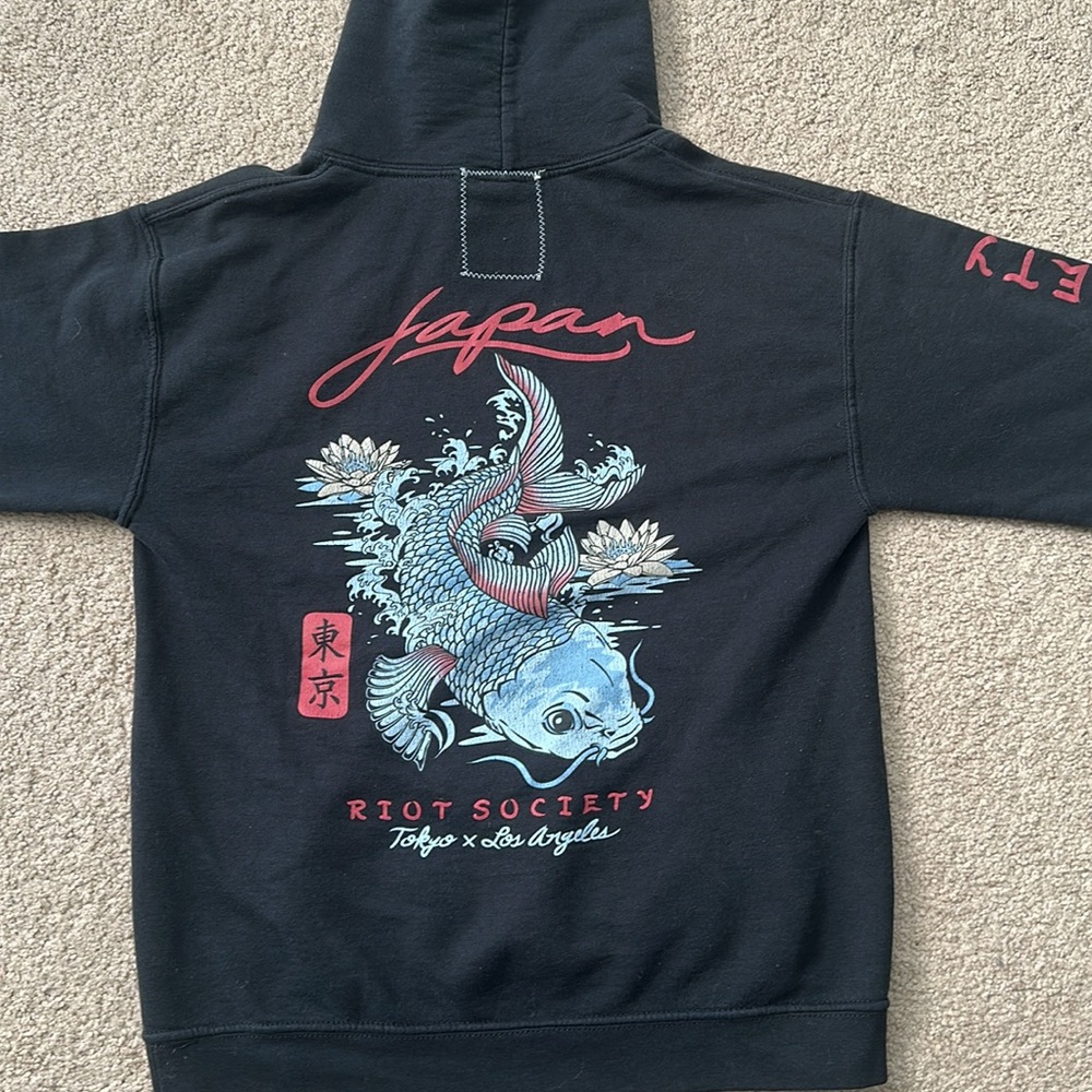 Riot Society Black Hoodie with Graphic Design